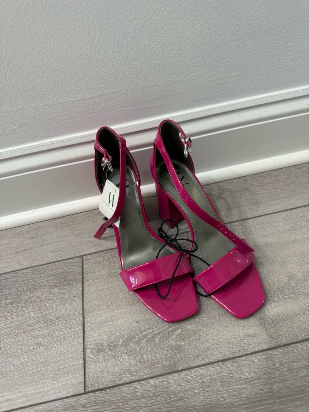 Women’s Fuchsia Patent Block Heel Sandals